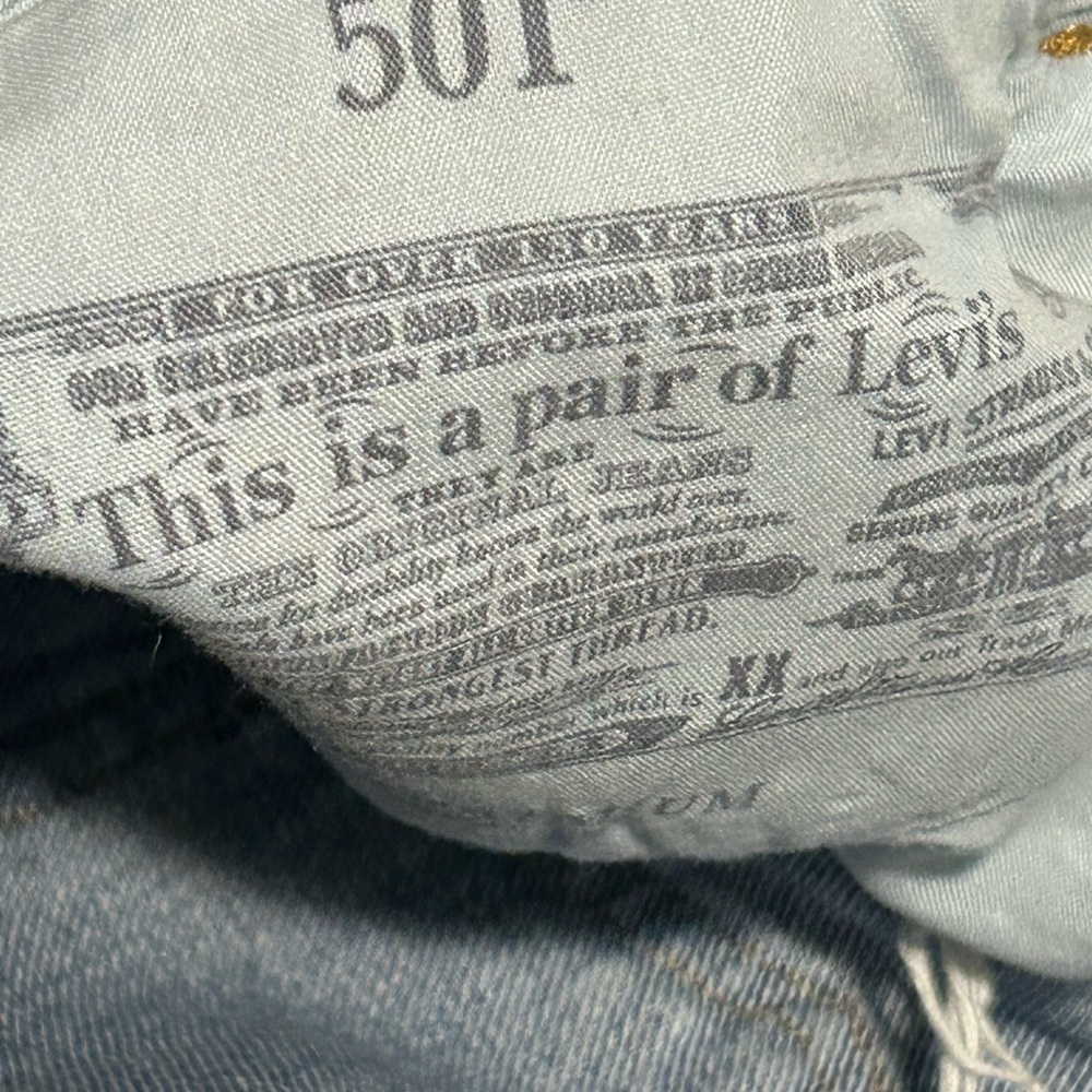 Levi's Blue Distressed Jean Shorts - Picture 5 of 6